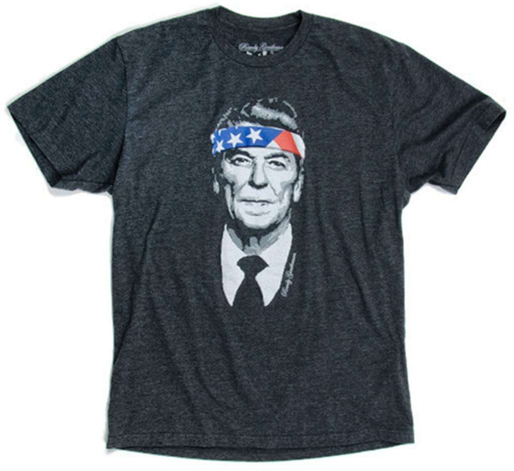 Rambo Reagan Vintage Tee in Charcoal by Rowdy Gentleman - Country Club Prep