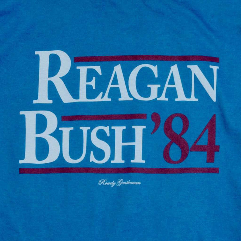 Reagan Bush '84 Long Sleeve Pocket Tee in Deep Water by Rowdy Gentleman - Country Club Prep