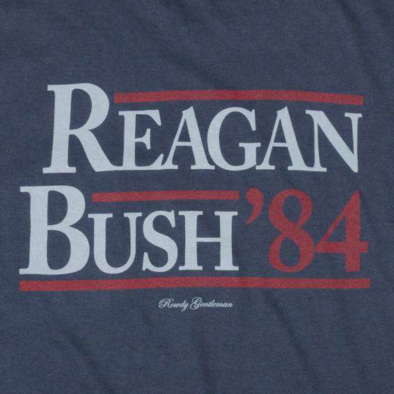 Reagan Bush '84 Long Sleeve Pocket Tee in Navy by Rowdy Gentleman - Country Club Prep
