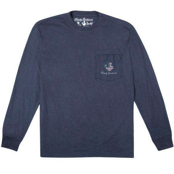 Reagan Bush '84 Long Sleeve Pocket Tee in Navy by Rowdy Gentleman - Country Club Prep