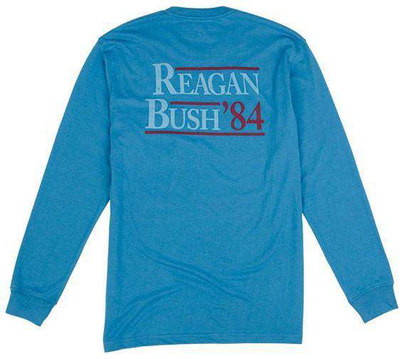Reagan Bush '84 Long Sleeve Tee in Surf Blue by Rowdy Gentleman - Country Club Prep