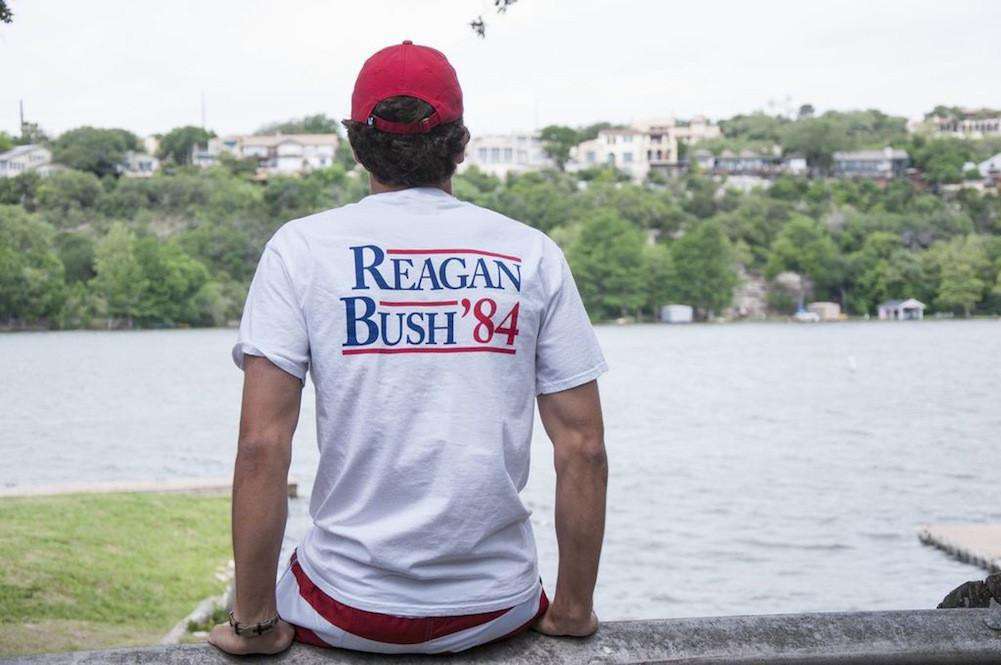 Reagan Bush '84 Pocket Tee in White by Rowdy Gentleman - Country Club Prep