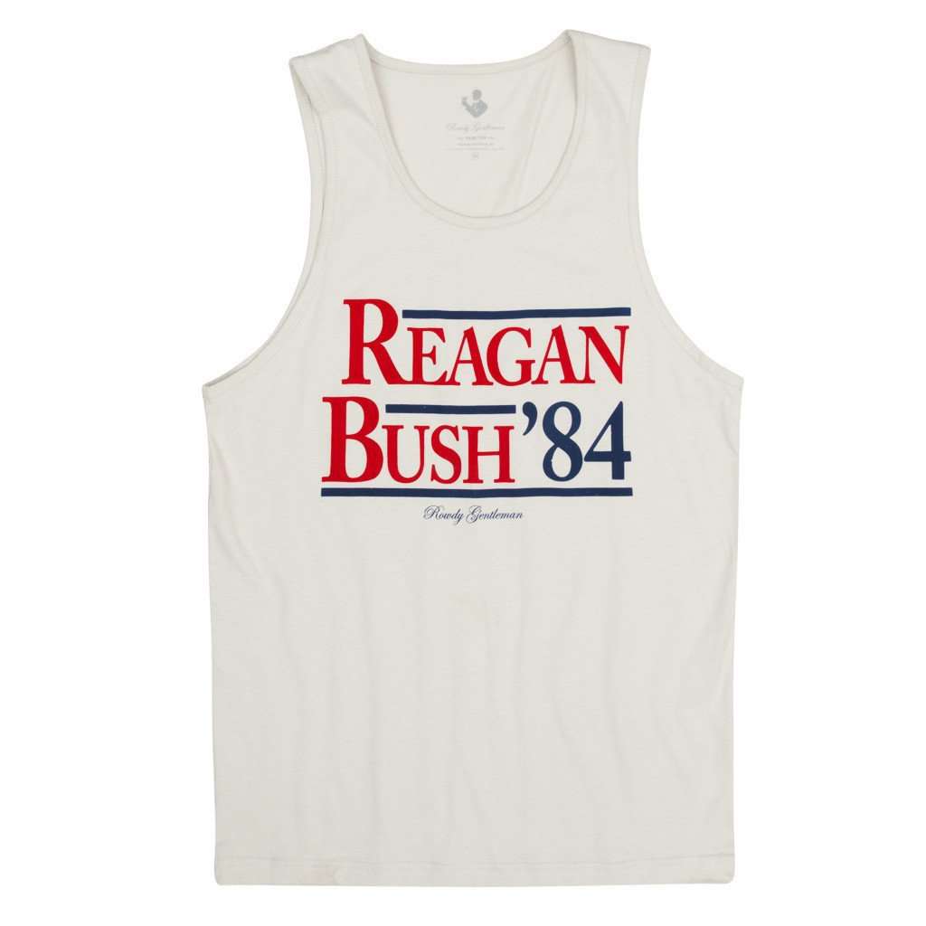 Reagan Bush '84 Tank Top in Sand by Rowdy Gentleman - Country Club Prep