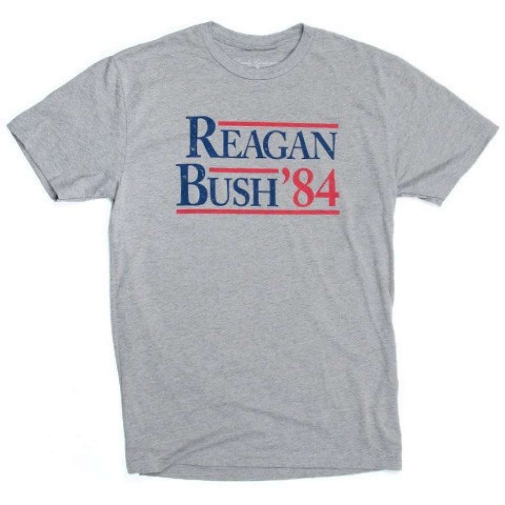 Reagan Bush '84 Vintage Tee in Dark Heather Grey by Rowdy Gentleman - Country Club Prep