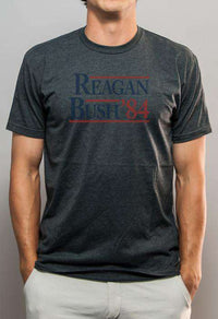 Reagan Bush '84 Vintage Tee in Faded Grey by Rowdy Gentleman - Country Club Prep