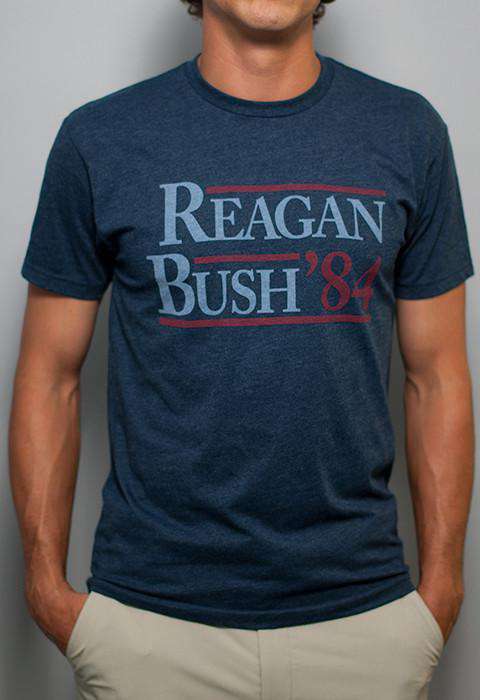 Reagan Bush '84 Vintage Tee in Faded Navy by Rowdy Gentleman - Country Club Prep