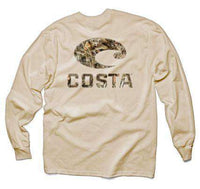 Realtree Max-4 Camo Long Sleeve Logo Tee in Tan by Costa Del Mar - Country Club Prep