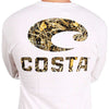 Realtree Max-4 Camo Long Sleeve Logo Tee in White by Costa Del Mar - Country Club Prep