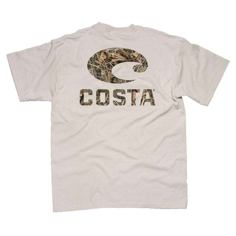 Realtree Max-5 Camo Logo Tee in Tan by Costa Del Mar - Country Club Prep