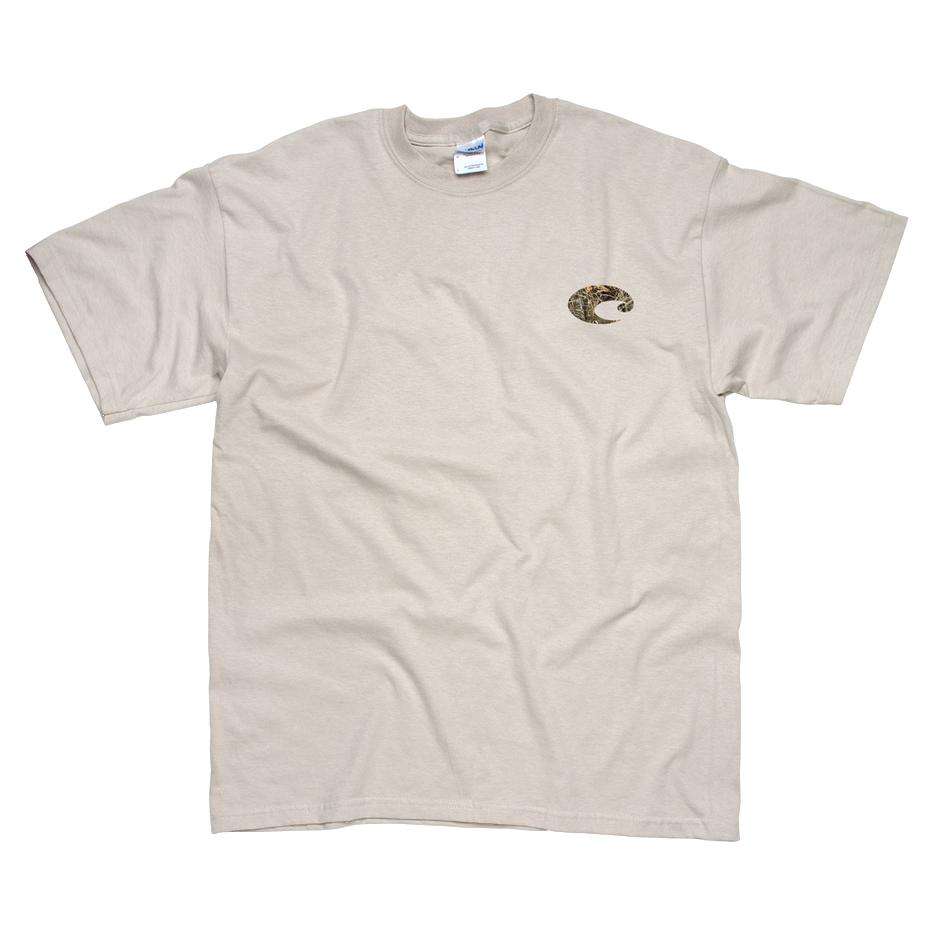 Realtree Max-5 Camo Logo Tee in Tan by Costa Del Mar - Country Club Prep