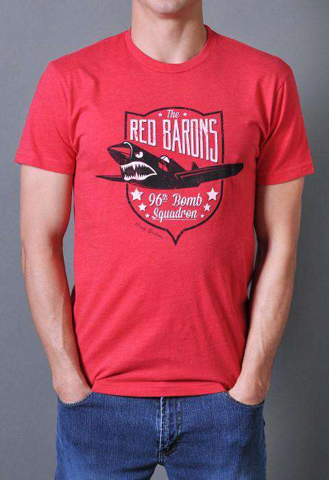 Red Barons Vintage Tee in Red by Rowdy Gentleman - Country Club Prep