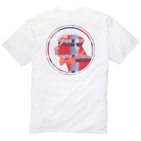 Red Plaid Lab Tee Shirt in White by Southern Proper - Country Club Prep