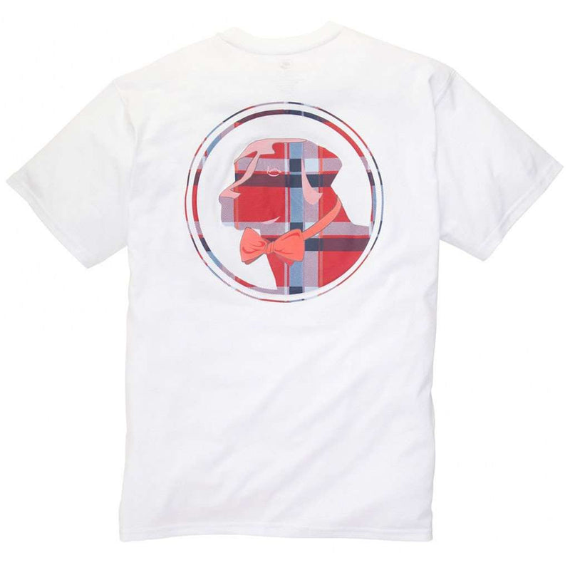 Red Plaid Lab Tee Shirt in White by Southern Proper - Country Club Prep