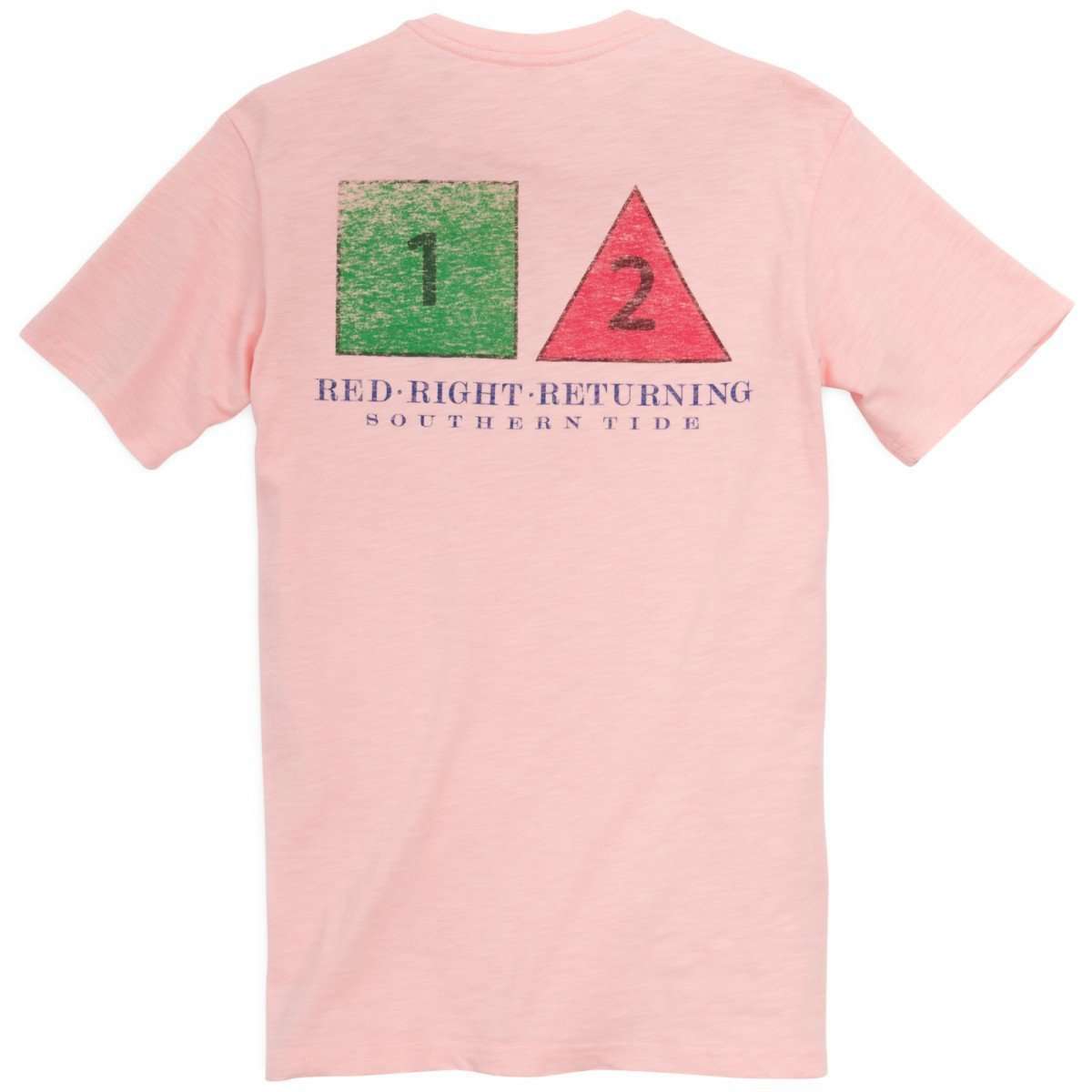 Red Right Return Pocket Tee in Reef Pink by Southern Tide - Country Club Prep