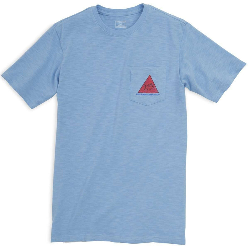 Red Right Return Pocket Tee in True Blue by Southern Tide - Country Club Prep