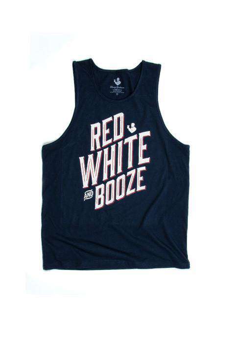 Red, White and Booze Tank Top in Navy by Rowdy Gentleman - Country Club Prep