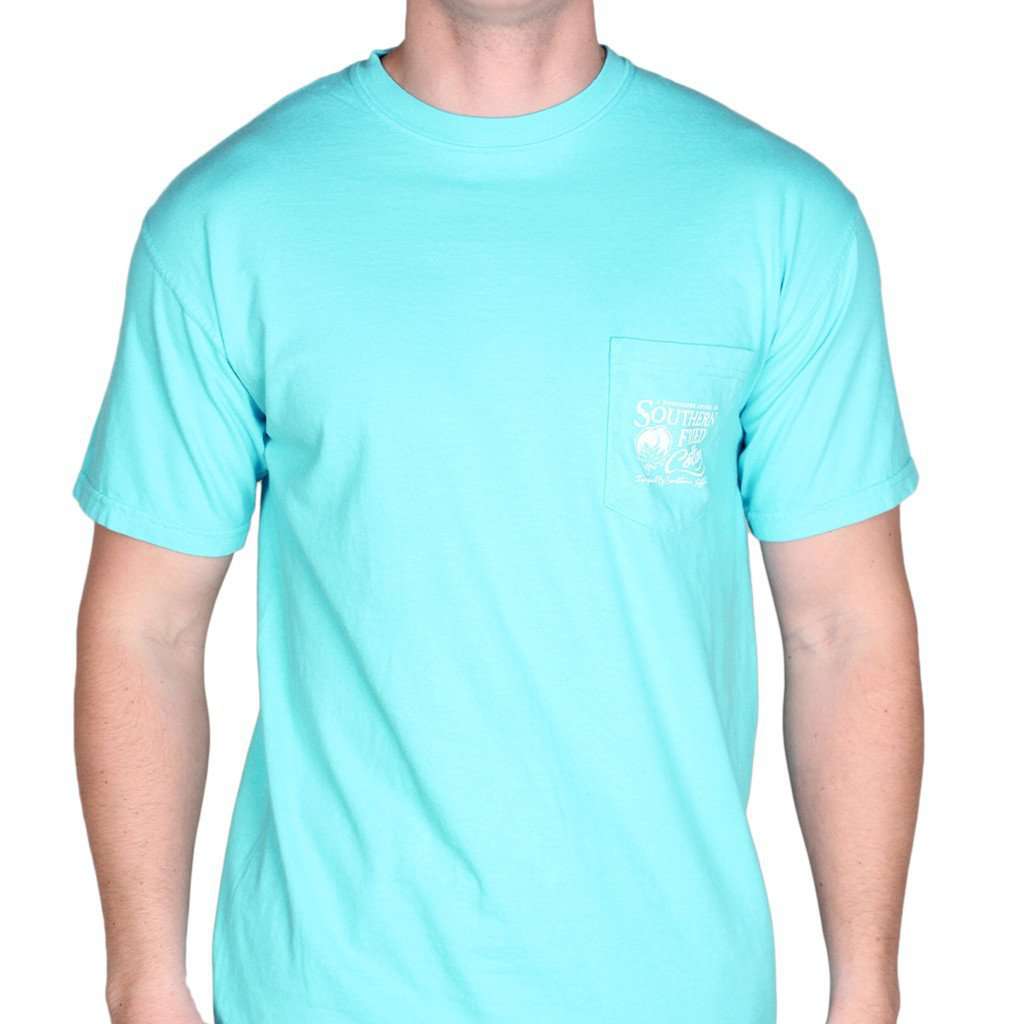 Red White Elephant Pocket Tee in Lagoon by Southern Fried Cotton - Country Club Prep