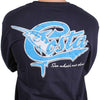 Retro Long Sleeve Logo Tee in Navy by Costa Del Mar - Country Club Prep