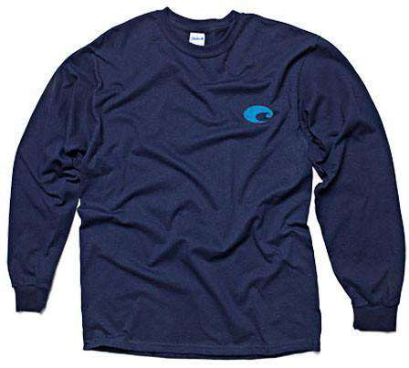 Costa Del Mar Retro Long Sleeve Logo Tee in Navy – Country Club Prep
