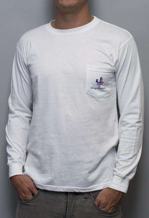 Retro USA Long Sleeve Tee in White by Rowdy Gentleman - Country Club Prep