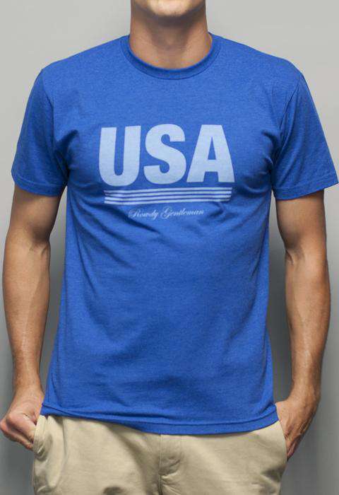 Retro USA Tee in Royal Blue by Rowdy Gentleman - Country Club Prep