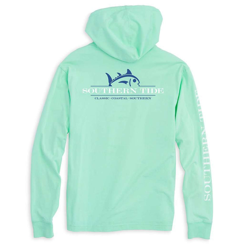 Rising Skipjack Long Sleeve Hoodie Tee Shirt in Offshore Green by Southern Tide - Country Club Prep