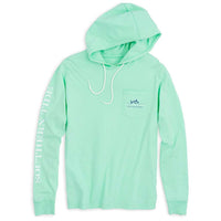 Rising Skipjack Long Sleeve Hoodie Tee Shirt in Offshore Green by Southern Tide - Country Club Prep