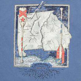 River Route Collection - Alabama & Georgia Tee in Bluestone by Southern Marsh - Country Club Prep