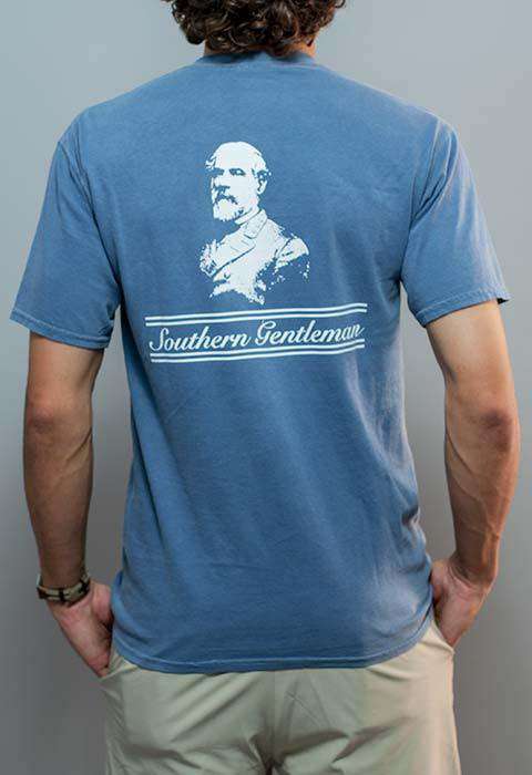 Robert E. Lee Southern Gentleman Pocket Tee in Blue by Rowdy Gentleman - Country Club Prep