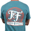 Round Logo Tee in Seafoam Green by Fripp & Folly - Country Club Prep