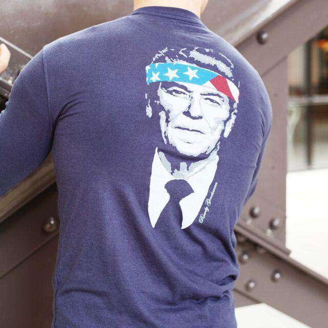 Rowdy Reagan Long Sleeve Pocket Tee in Navy by Rowdy Gentleman - Country Club Prep