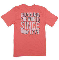 Running the World Since 1776 Short Sleeve Pocket Tee in Adobe Red by Rowdy Gentleman - Country Club Prep