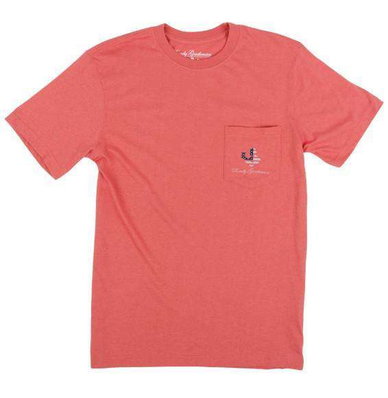 Running the World Since 1776 Short Sleeve Pocket Tee in Adobe Red by Rowdy Gentleman - Country Club Prep