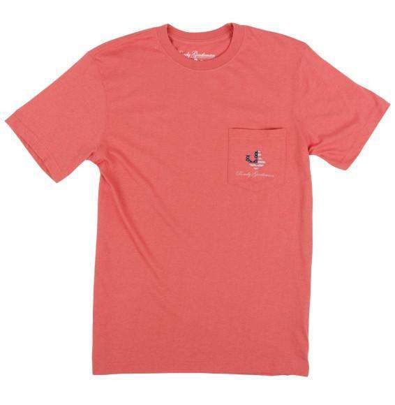 Running the World Since 1776 Short Sleeve Pocket Tee in Adobe Red by Rowdy Gentleman - Country Club Prep