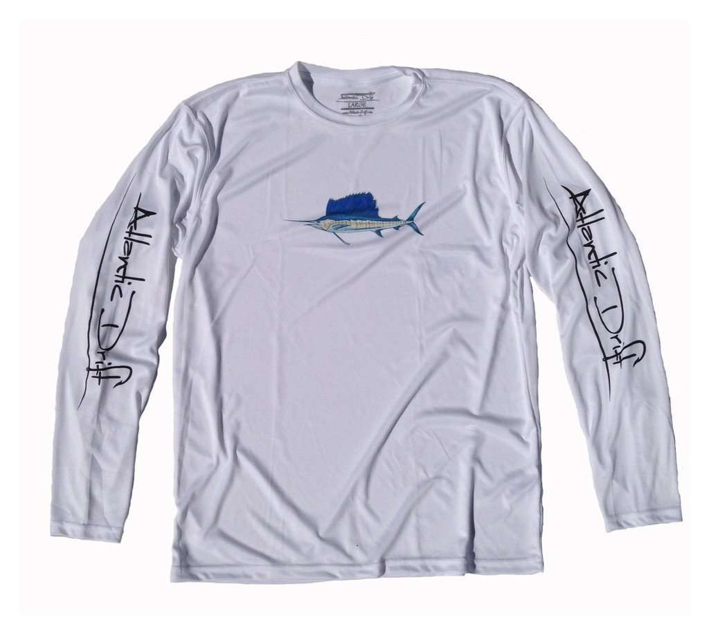 Sailfish Performance Long Sleeve Shirt in White by Atlantic Drift - Country Club Prep