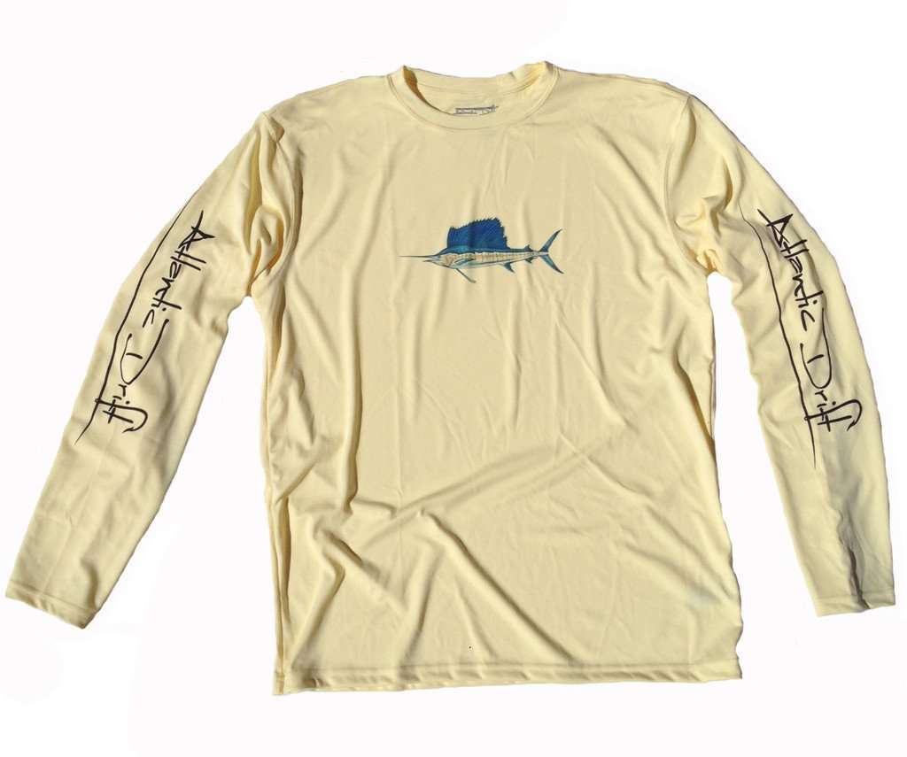 Sailfish Performance Long Sleeve Shirt in Yellow by Atlantic Drift - Country Club Prep