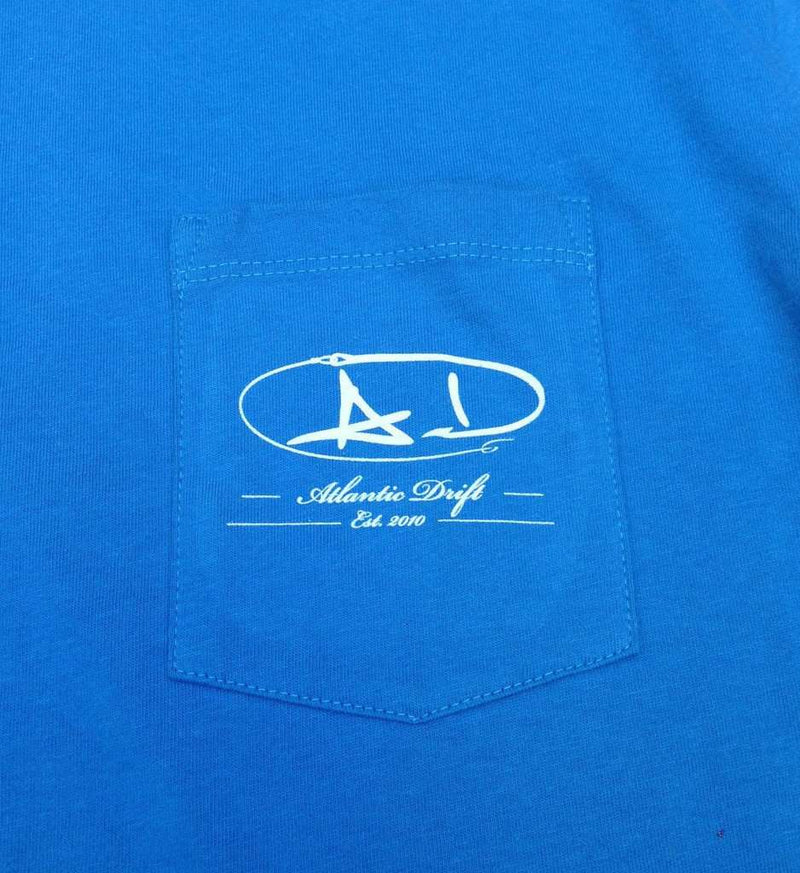 Sailfish Shield Pocket Tee in Aqua by Atlantic Drift - Country Club Prep