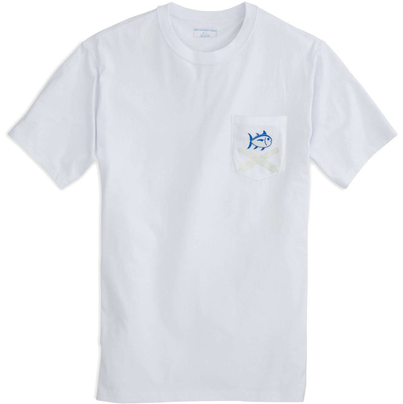 Sailor by Day, Bandit by Night Glow in the Dark Tee Shirt in White by Southern Tide - Country Club Prep