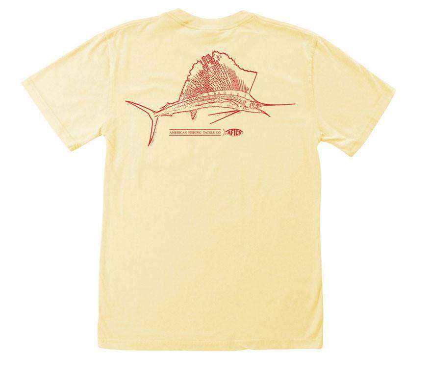 Sailsketch T-Shirt in Banana Yellow by AFTCO - Country Club Prep