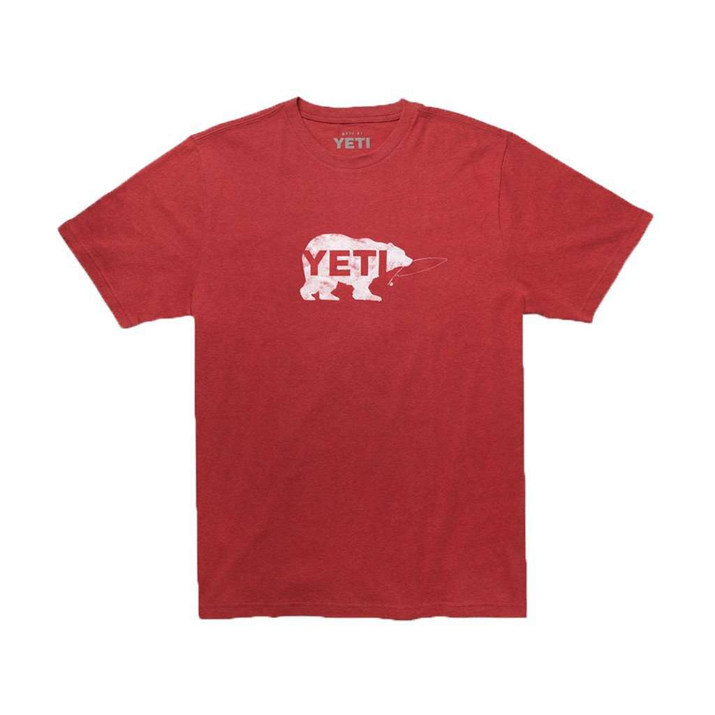 Salmon Fly T-Shirt in Brick Red by YETI - Country Club Prep
