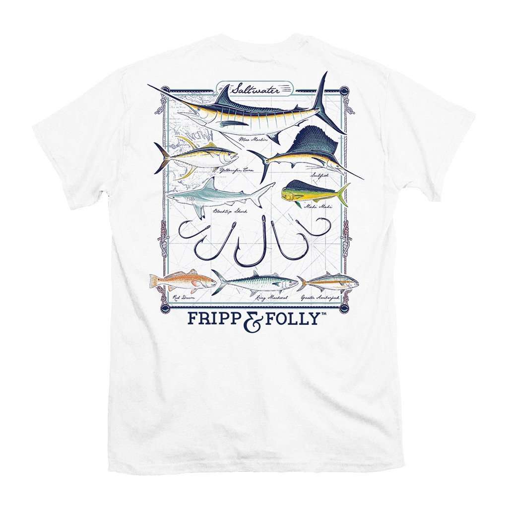 Saltwater Collection Tee in White by Fripp & Folly - Country Club Prep