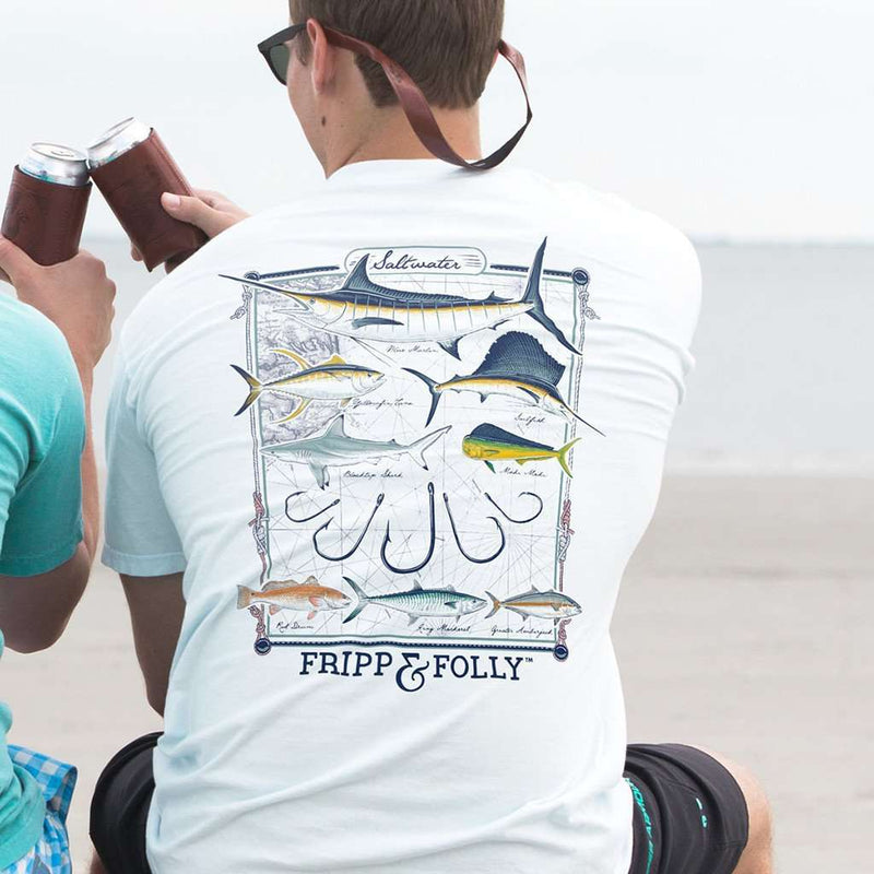 Saltwater Collection Tee in White by Fripp & Folly - Country Club Prep