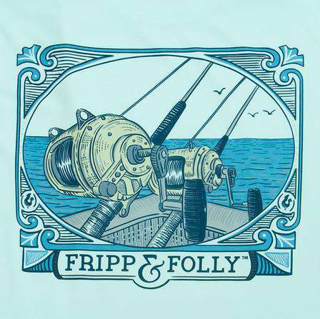 Saltwater Reels Long Sleeve Wicking Tee Shirt in Seagrass by Fripp & Folly - Country Club Prep
