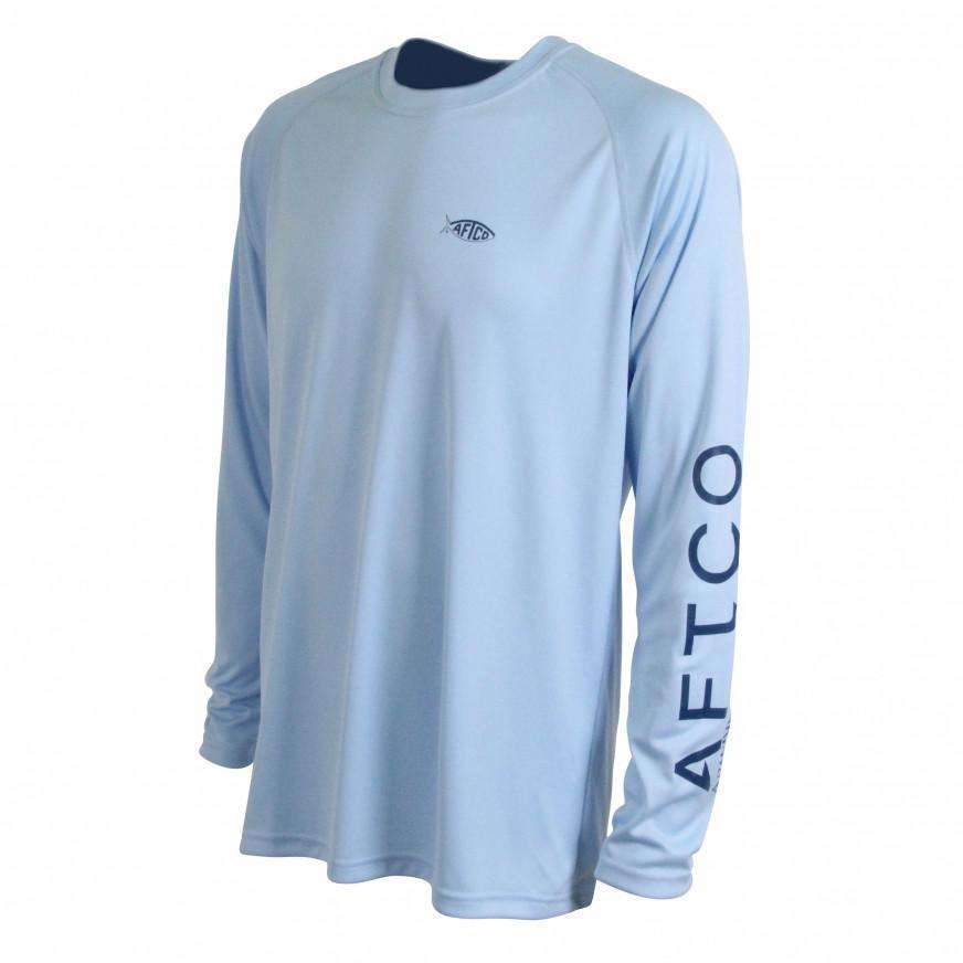 Samurai Long Sleeve Sun Shirt in Sky Blue by AFTCO - Country Club Prep