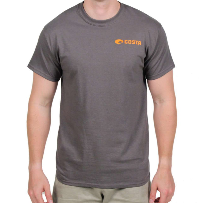 Schoolin Logo Tee in Charcoal Grey by Costa Del Mar - Country Club Prep