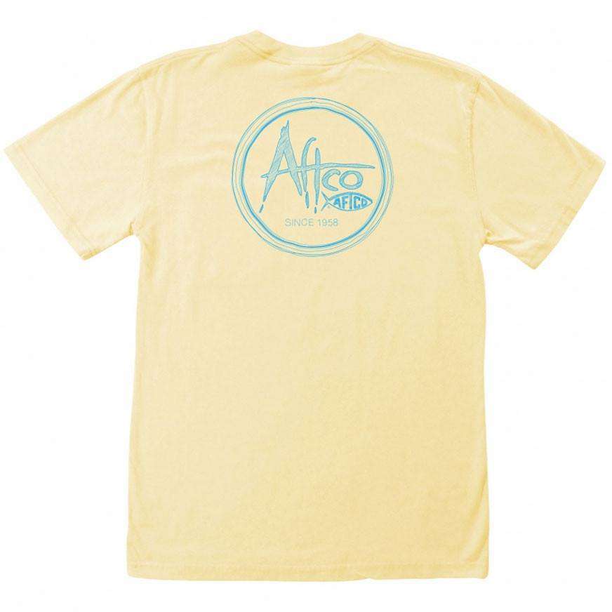 Scribble Pocket Tee Shirt in Vintage Banana by AFTCO - Country Club Prep