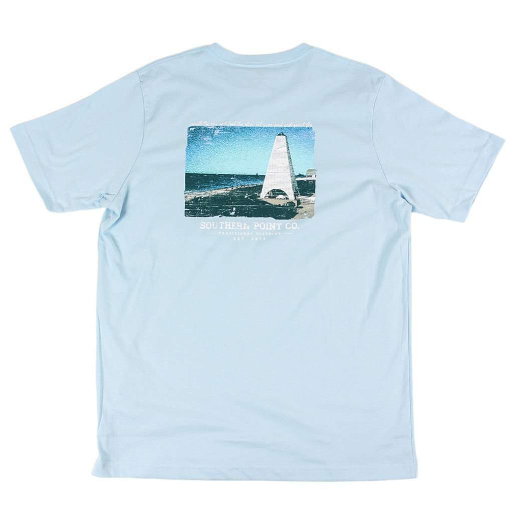 Seaside Tower Tee in Light Blue by Southern Point Co. - Country Club Prep
