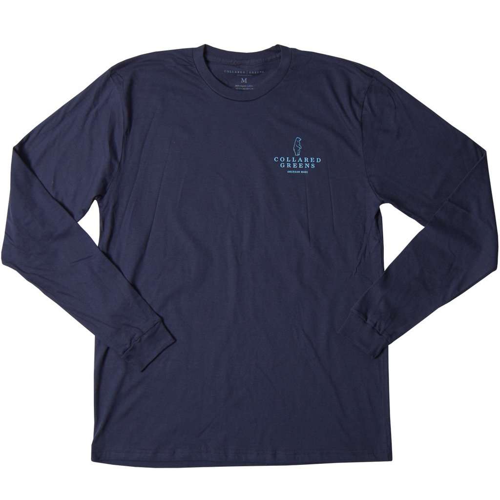 Season Pass Long Sleeve T-Shirt in Navy by Collared Greens - Country Club Prep