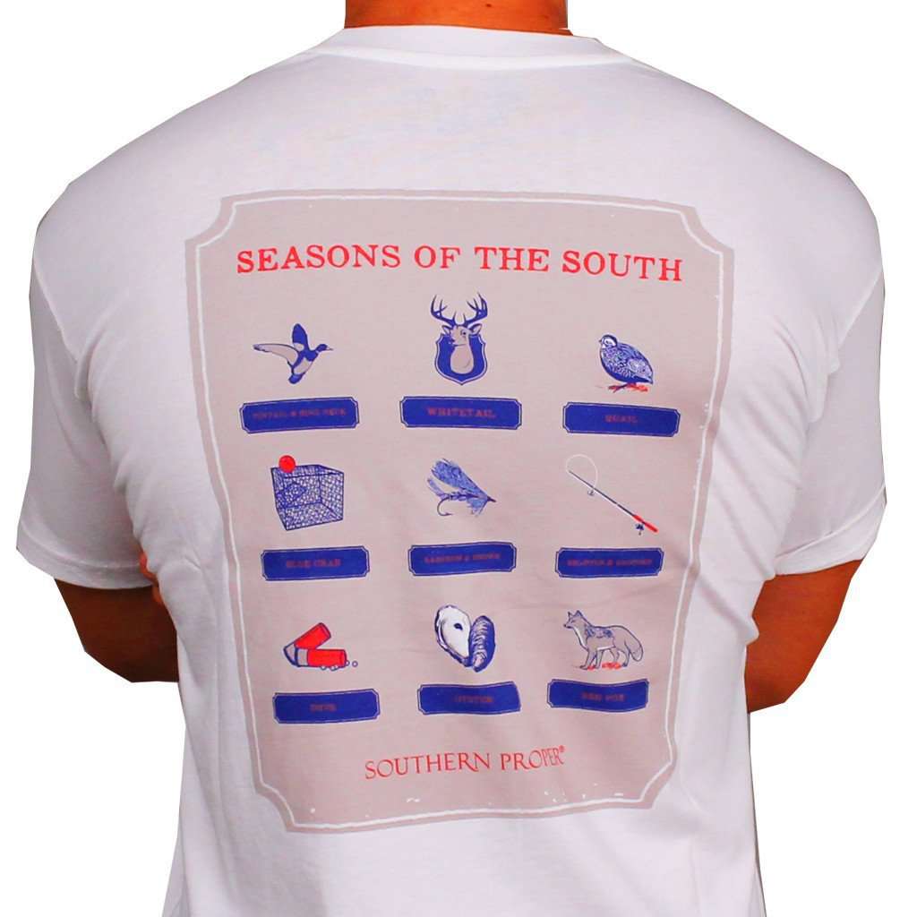 Seasons of the South Tee in White by Southern Proper - Country Club Prep