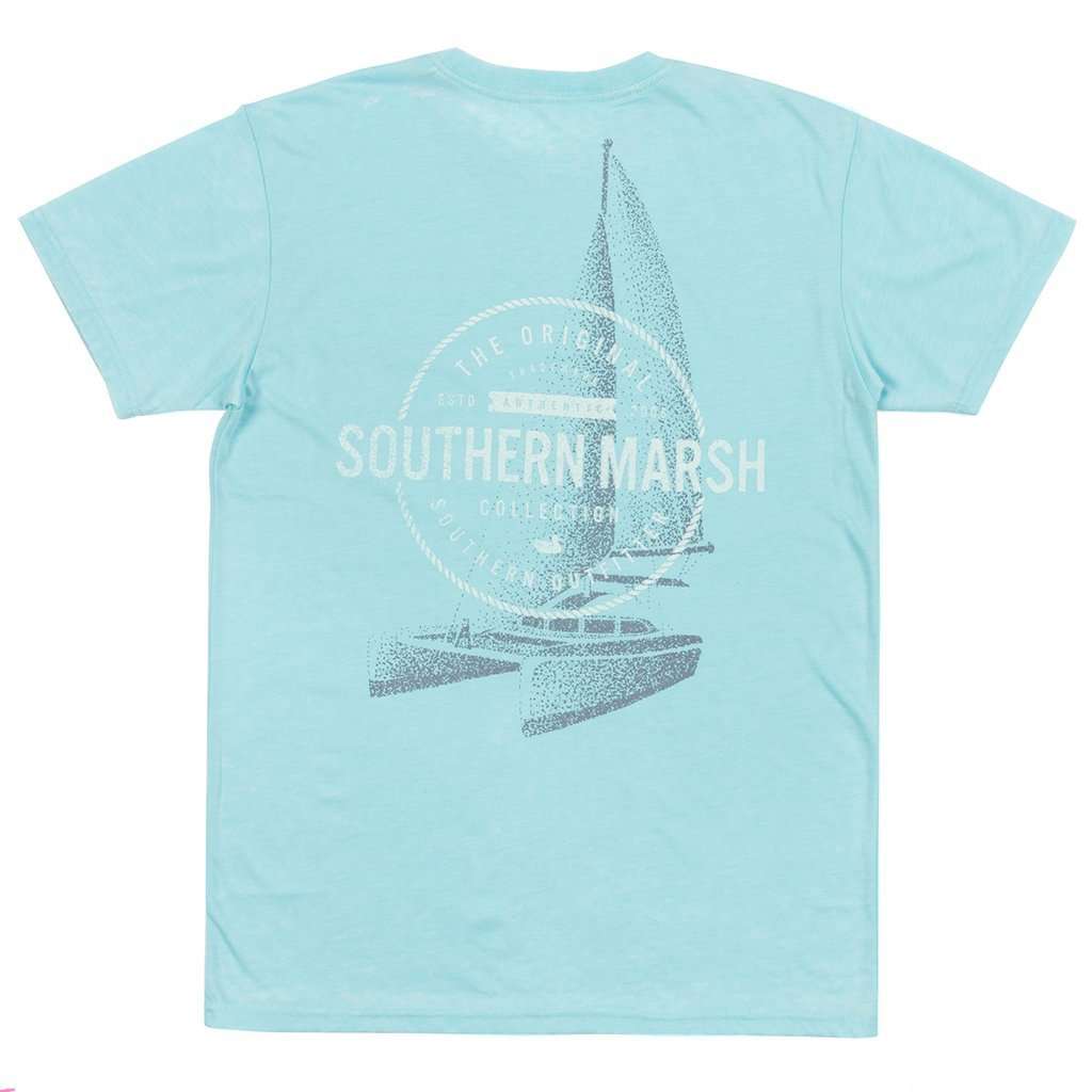 SEAWASH™ Sail Away Tee in Antigua Blue by Southern Marsh - Country Club Prep